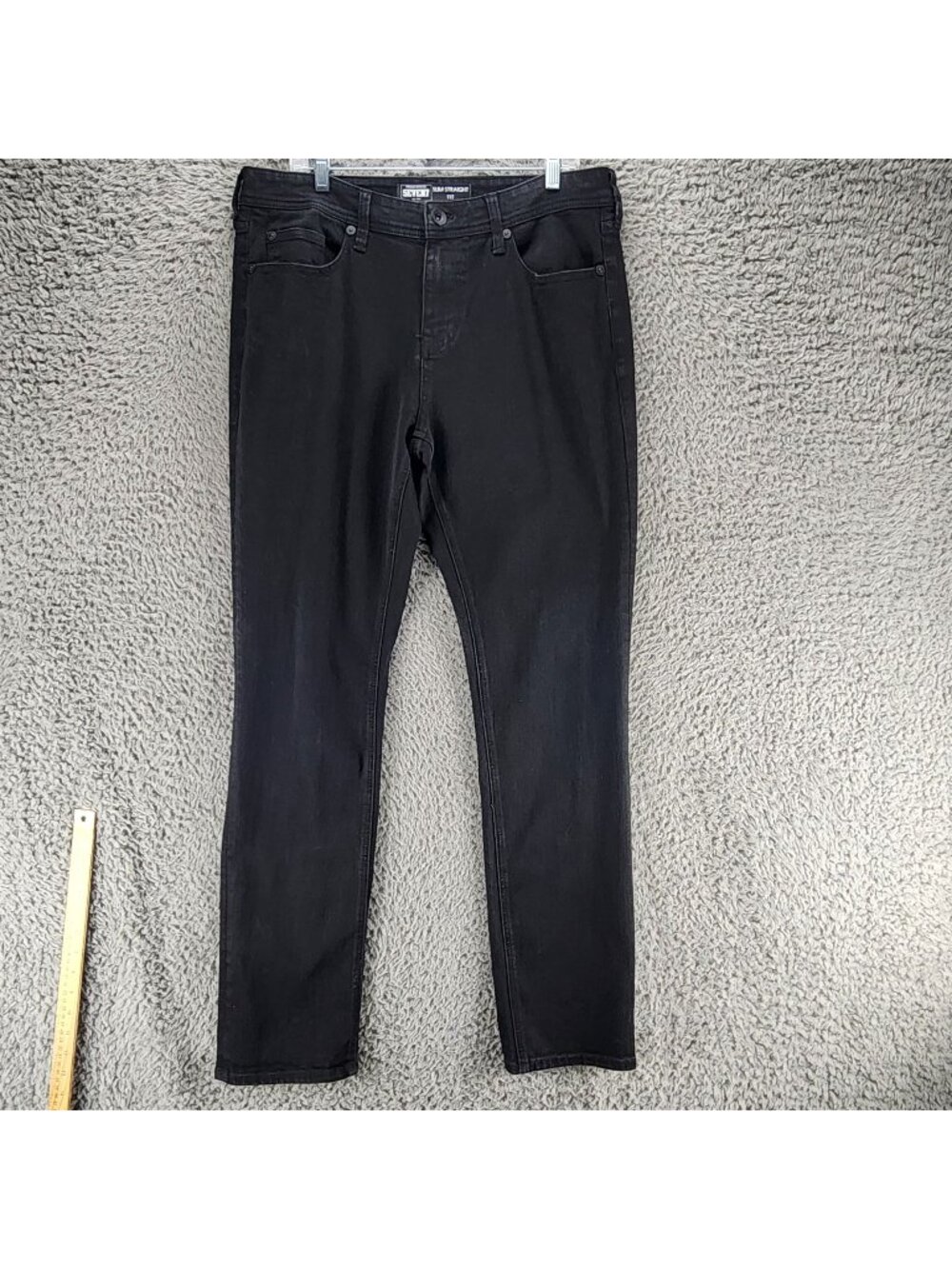 Seven7 Jeans Mens 34x34 Black Stretch Denim Slim Straight Fit *Read*